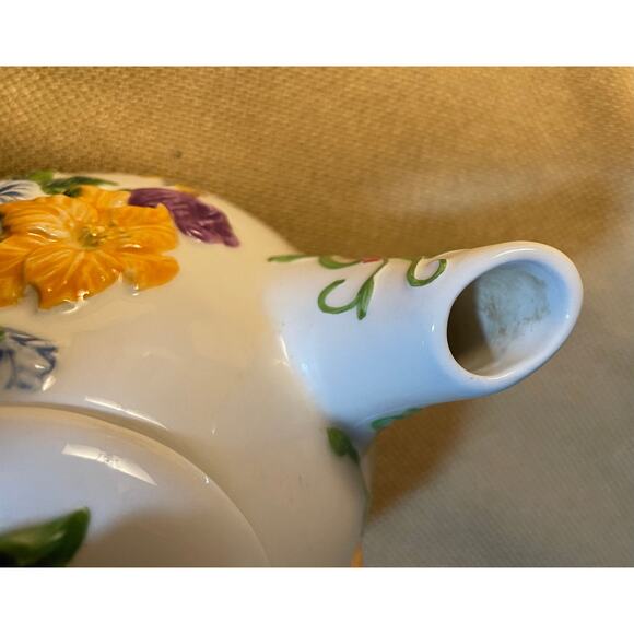 Bella Casa by Ganz Ceramic Floral Teapot and Cup, Read all Details - Picture 7 of 9